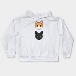 Orange and Black Cat Kids Hoodie